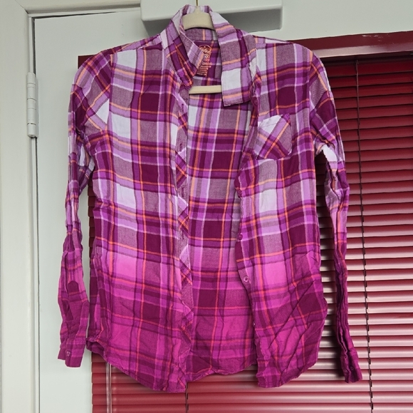 Faded Glory Other - Purple and Pink Plaid Button-Up Shirt